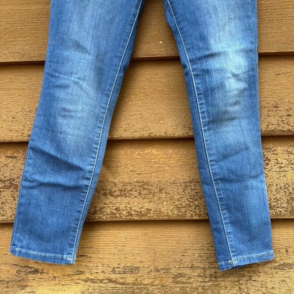Wallflower Skinny Stretch Double Button Mid Rise Blue Jeans Size 7 - Picture 3 of 12